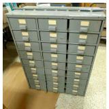 Metal Cabinet w/27 Drawers - 31" Wide X 17" Deep