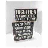 (2) Wooden Free Standing or Hanging Signs "Life