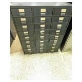 Vintage Metal 27 Drawer Cabinet 30ï¿½" x 13ï¿½" x 36ï¿½"