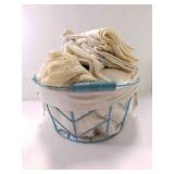 Metal Wire And Fabric Decorative Basket w/ An