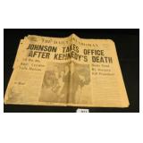 Daily Oklahoman Nov 23, 1963, Lyndon Johnson