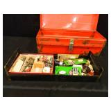 Tool Box w/ contents - electrical supplies, screws