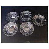 5 - Clear Thumbprint Pattern Saucers - 5¾" diam.