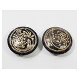 Silver Plated Leather Conchos With Screws