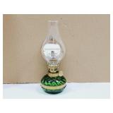 Small Green Vintage Oil Lamp with Mirror Deflector