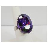 Large Purple Crystal Ring