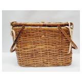 Vintage Woven Picnic Basket