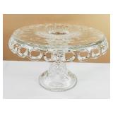 Vintage McKee Glass Plymouth Thumbprint Cake Plate