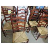 6 Cherry Ladder Back Chairs (1)Captains(1) Damaged