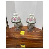 Pair of Beautiful Hand Painted Electrified Lamps