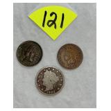 (2) Indian Head Cents & V Nickels