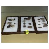 (3) Display Boxes Arrowheads (24) Total Count