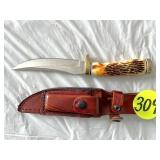 Schrade Uncle Henry Hunting Knife, Sheath & Stone