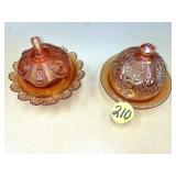 (2) Marigold Carnival Butter Dishes