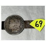 1899-O Morgan Silver Dollar Money Clip