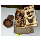 Wood Halloween Decor & Wood Coaster Set