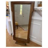 Vintage Tall Wood Framed Rectangular Mirror