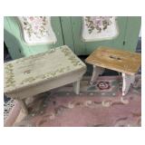 (2) Vintage Country Stools