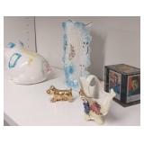 piggy bank and decorative items