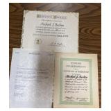 Vintage certificate 1958and 1974