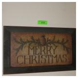 WOODEN MERRY CHRISTMAS SIGN 19 x 11
