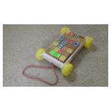 VINTAGE PLAYSKOOL WAGON W/ BLOCKS