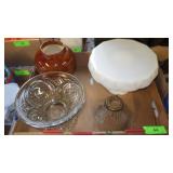 VINTAGE PUNCH BOWL PEDESTAL, CAKE STAND & SHADE>>>