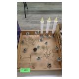 VINTAGE CANDLEABRA CANDLE HOLDERS, B.O. CANDLES>>>