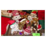 TY, RUSS, DAKIN, GANZ, ETC. PLUSH CHRISTMAS BEARS>