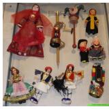 VINTAGE DOLLS, HAND PAINTED SWISS BELL & PICK AXE>