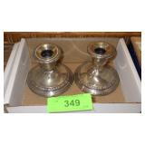 VINTAGE WEIGHTED STERLING CANDLE HOLDERS >>>