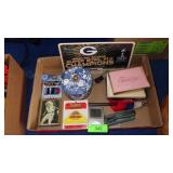 GBP LICENSE PLATE, CABLE TIES, NOTE CARDS, COMPASS