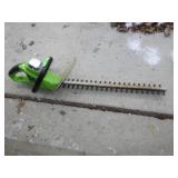 GREENWORKS CORDED HEDGER- TURNS ON