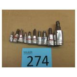 6 Snap On Drive Set/4 other USA Drive Bits