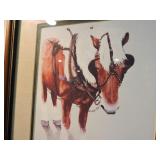 Artist Leslie Vanhook Signed Framed Mule Print