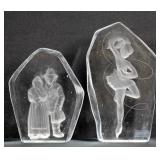 Pair Lead Crystal Figurines