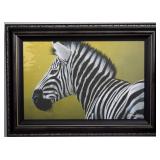 Edward Spera Signed Zebra Print on Canvas