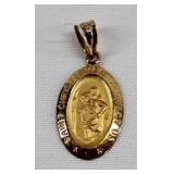 10KT Gold Saint Christopher Pendant - 1.07g