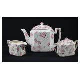 Porcelain Chintz Teapot Cream & Sugar Bowl