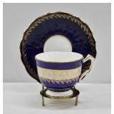 Aynsley Teacup & Saucer - Cobalt Blue