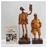 Don Quixote & Sancho Panza Wood Carvings