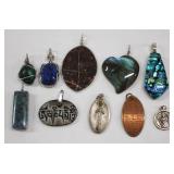 10 pc Assorted Stone & Fashion Pendants