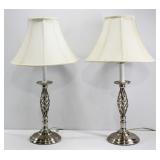 2pcs Modern Nickle Twist Table Lamps