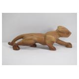 Wood Hand Carved Panther Sculpture