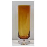 Vintage Crystal Krosno Cylindrical Vase 12"h