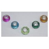 5pc New .925 Pandora Style Art Glass Beads