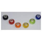 .925 New 6pc Pandora Style Acrylic Beads