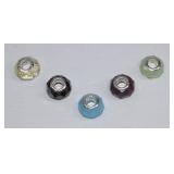 .925 New 5pc Pandora Style Art Glass Beads