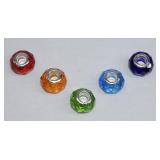 5pc New .925 Pandora Style Art Glass Beads