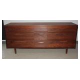 MCM Teak 9 Drawer Longboy Dresser